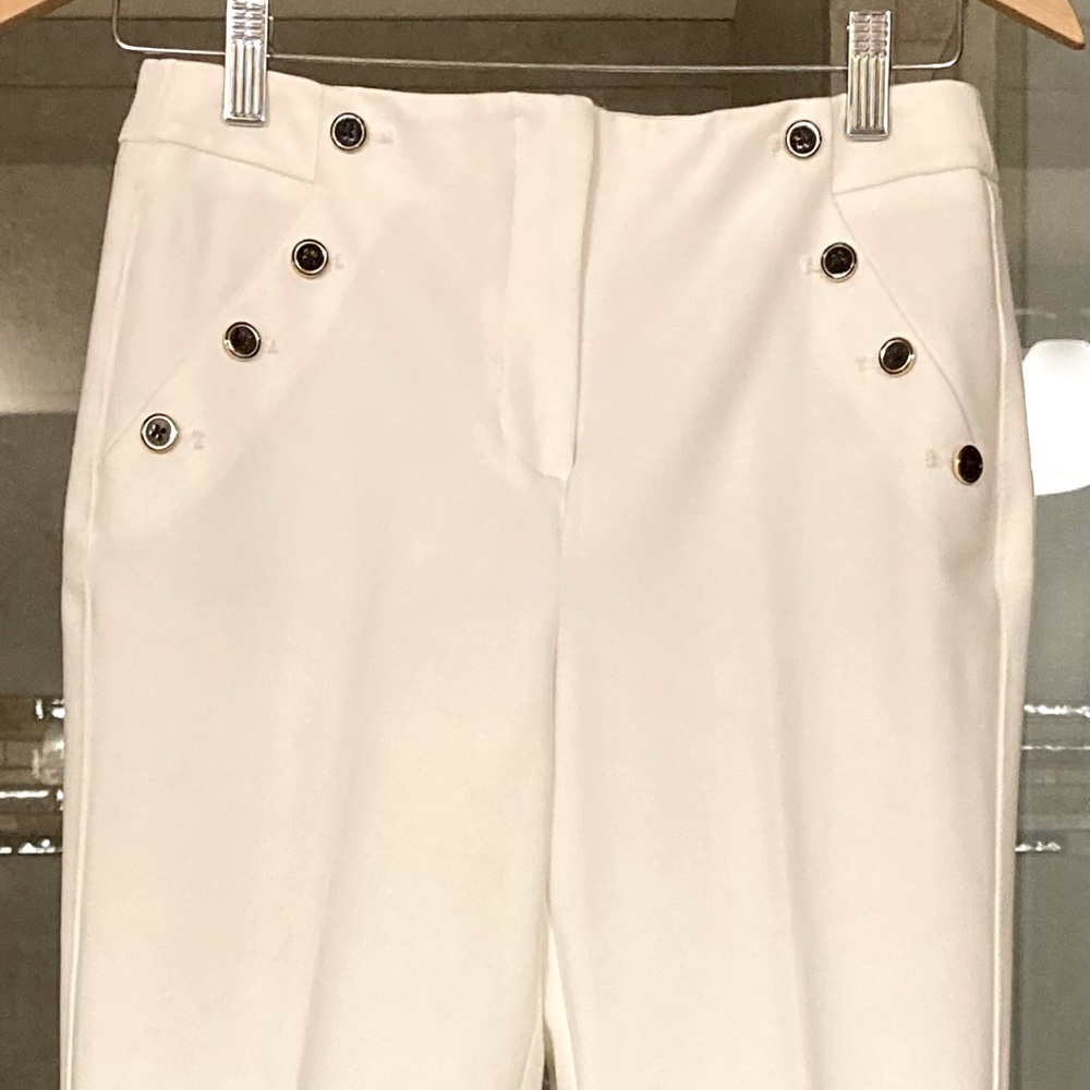 WHBM white pants with gold buttons size 2